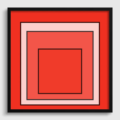 Josef Albers Inspired ‚ Metro‚Äô Homage to the Square Giclee Print: Mid-Century Modern Orange Art (1x1)