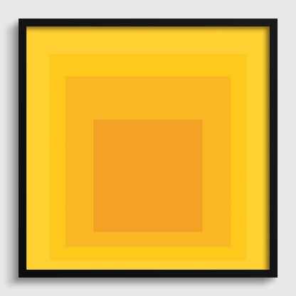 Josef Albers Inspired Taos Giclee Print: Mid-Century Modern Art, 'Homage to the Square' Yellow & Orange