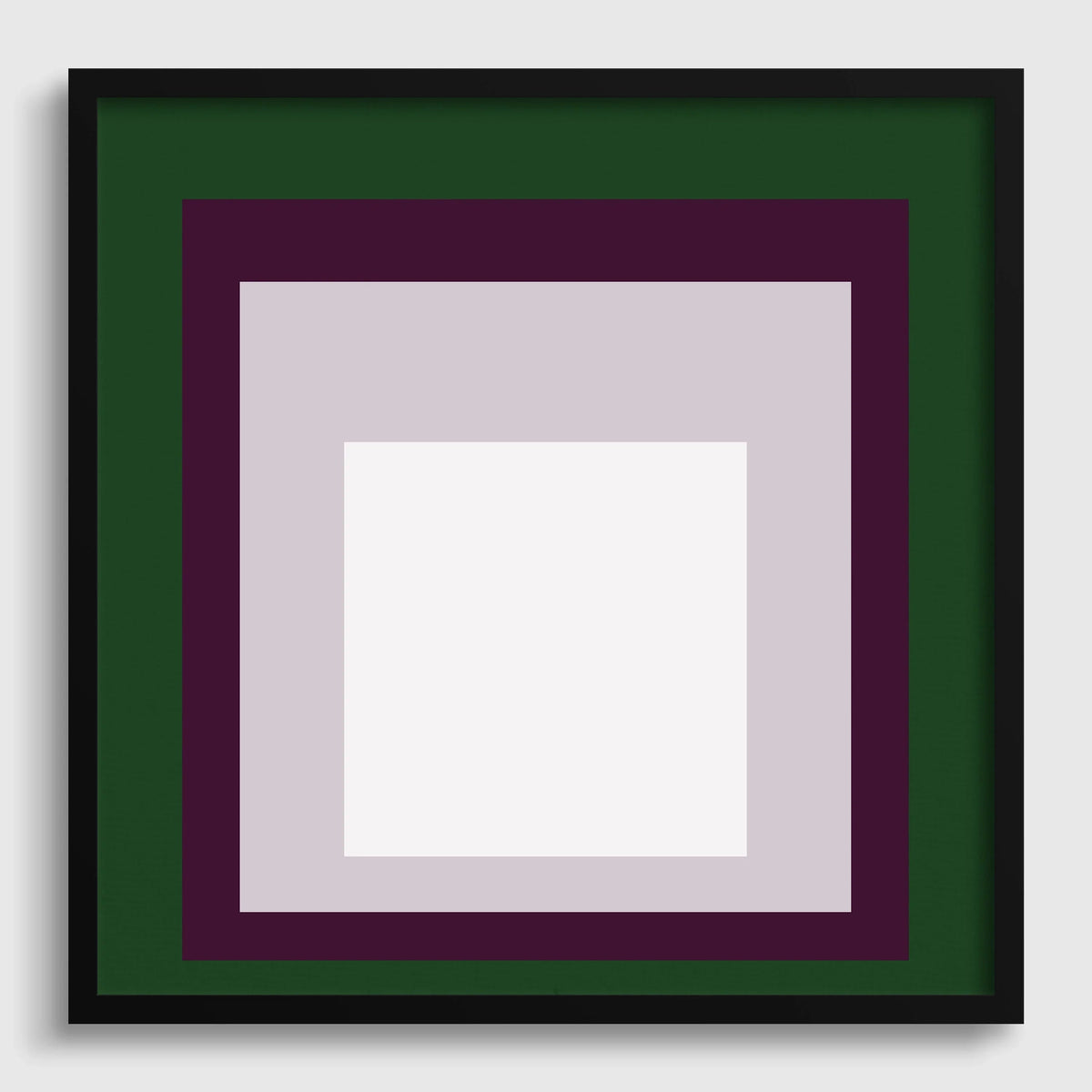 Josef Albers Inspired 'Temple' Giclee Print: Mid-Century Modern Art, Green Purple White