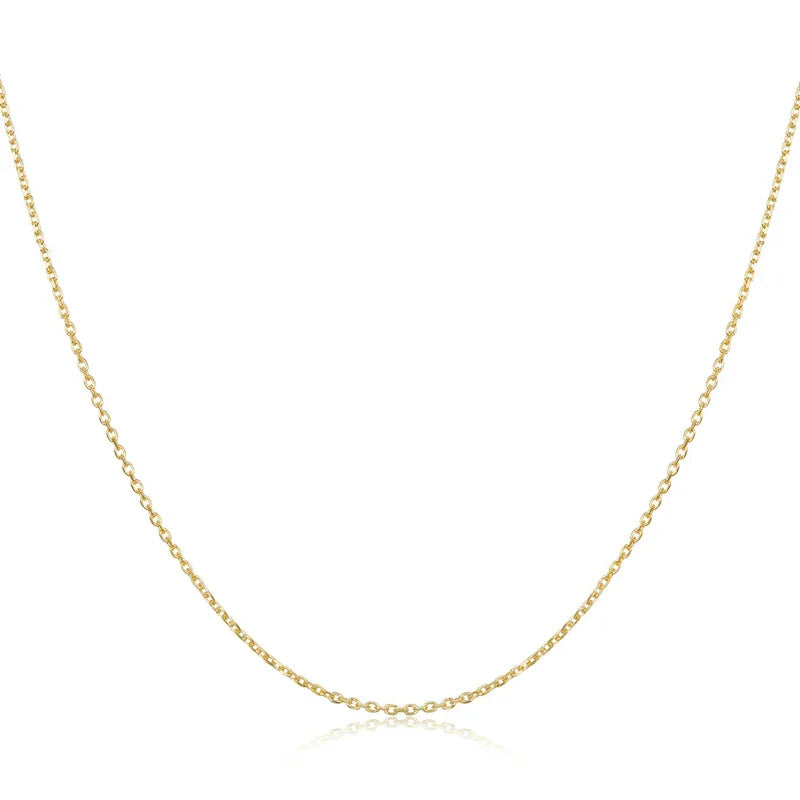 Collier chaîne basique en argent sterling 925 couleur or véritable - Sca016