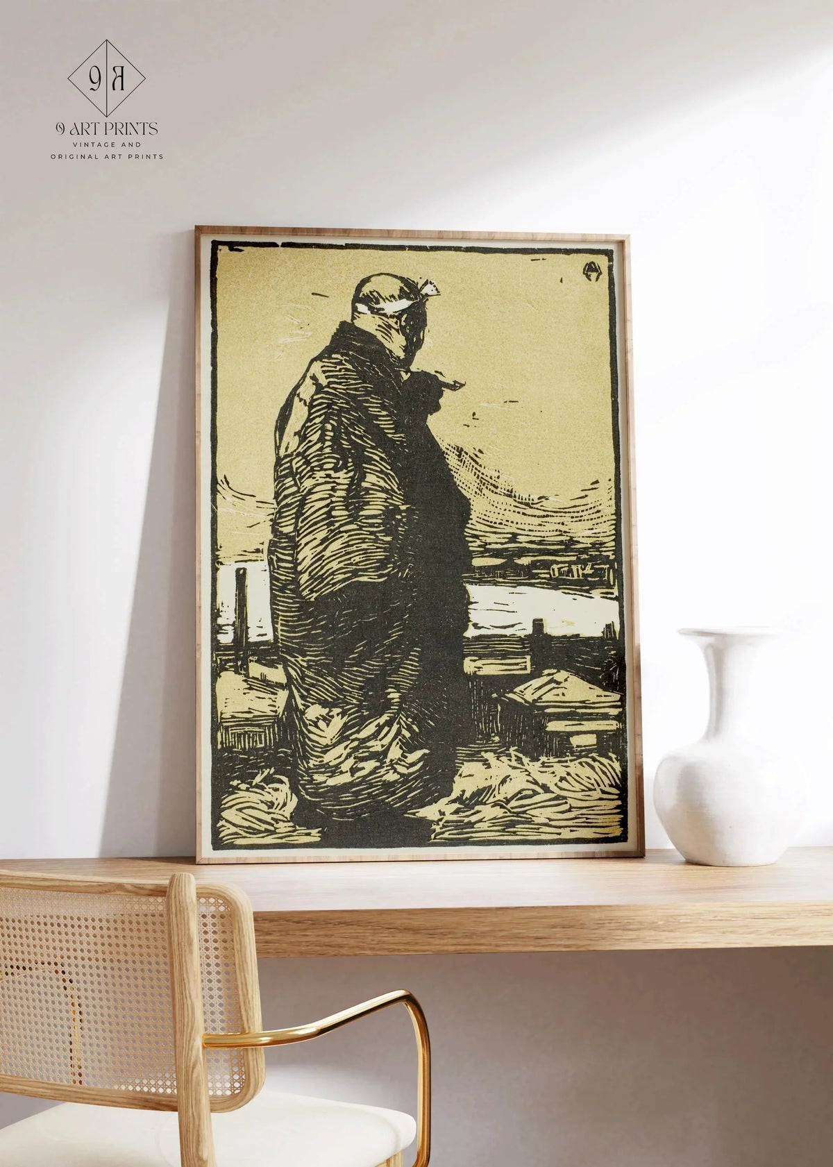 Kanae Yamamoto - The Fisherman Giclee Print: Japanese Woodblock Art