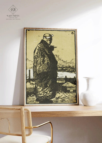 Kanae Yamamoto - The Fisherman Giclee Print: Japanese Woodblock Art