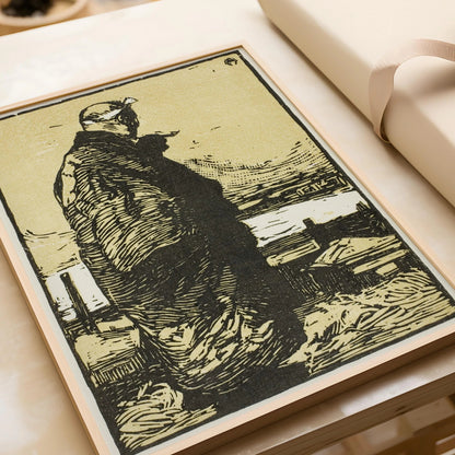 Kanae Yamamoto - The Fisherman Giclee Print: Japanese Woodblock Art