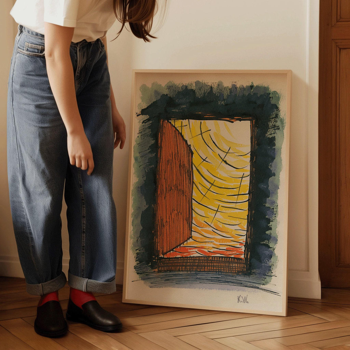 Estampe d'art abstrait Karl Wiener : From My Life n° 13 (avec ou sans cadre fait main)