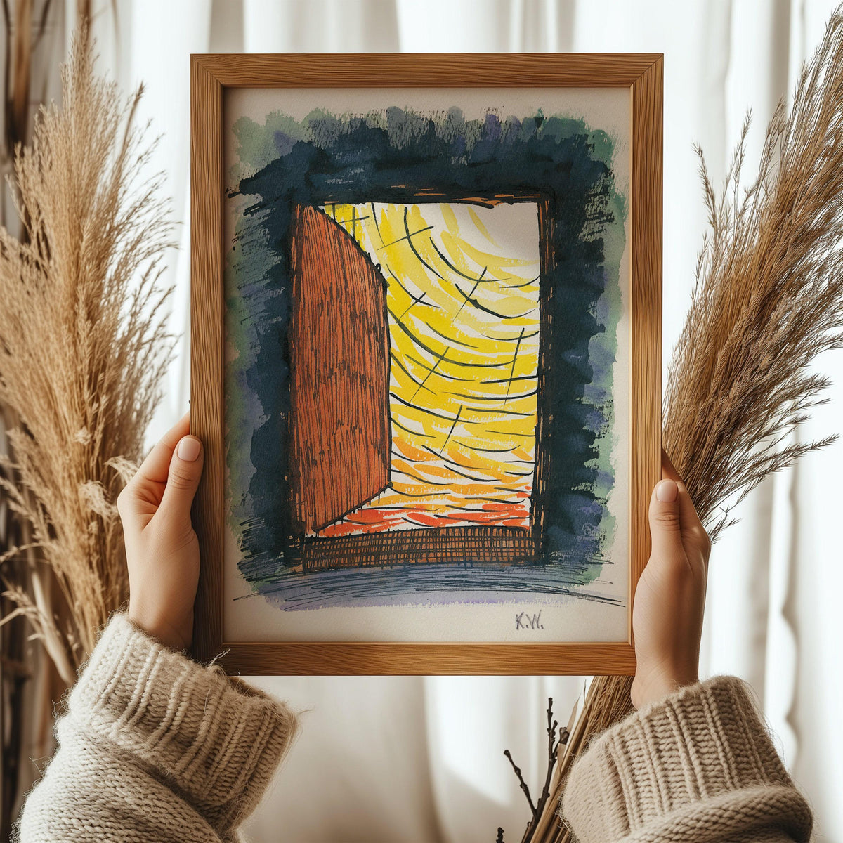 Estampe d'art abstrait Karl Wiener : From My Life n° 13 (avec ou sans cadre fait main)