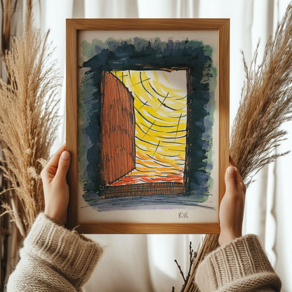 Estampe d'art abstrait Karl Wiener : From My Life n° 13 (avec ou sans cadre fait main)