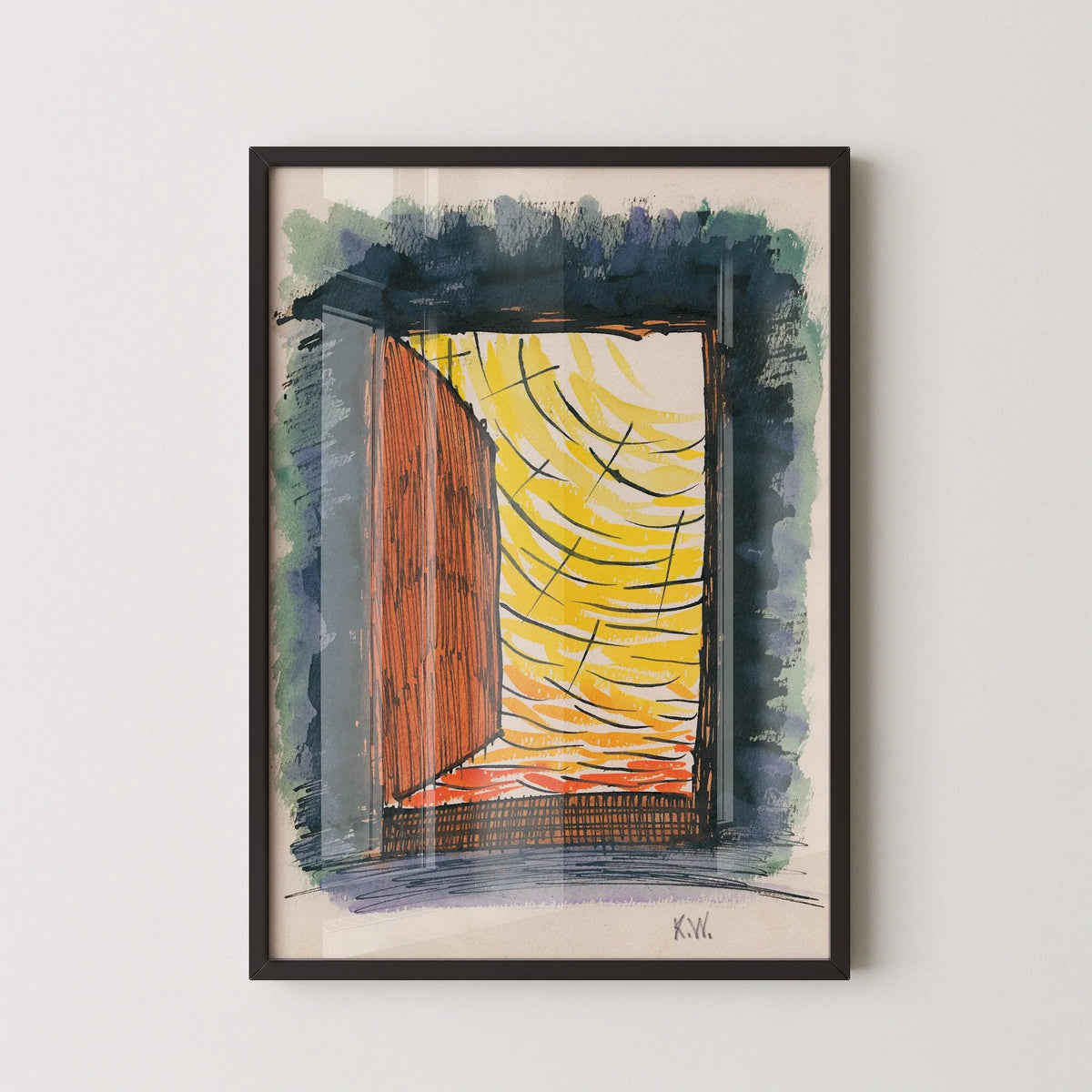 Estampe d'art abstrait Karl Wiener : From My Life n° 13 (avec ou sans cadre fait main)