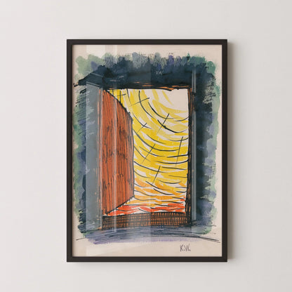 Estampe d'art abstrait Karl Wiener : From My Life n° 13 (avec ou sans cadre fait main)