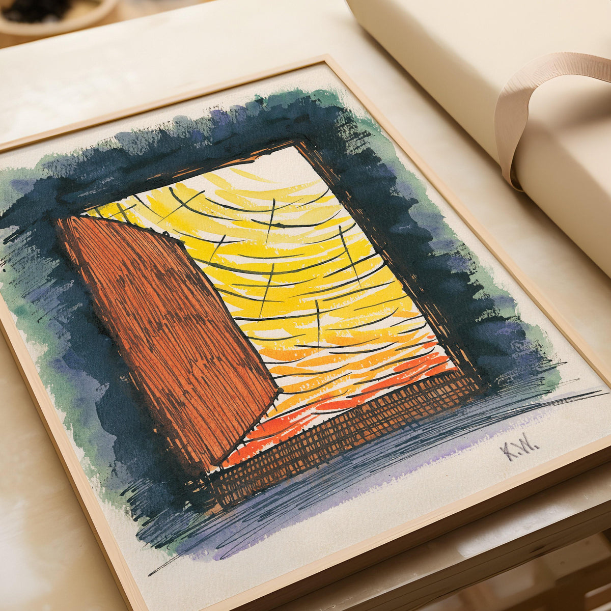 Estampe d'art abstrait Karl Wiener : From My Life n° 13 (avec ou sans cadre fait main)