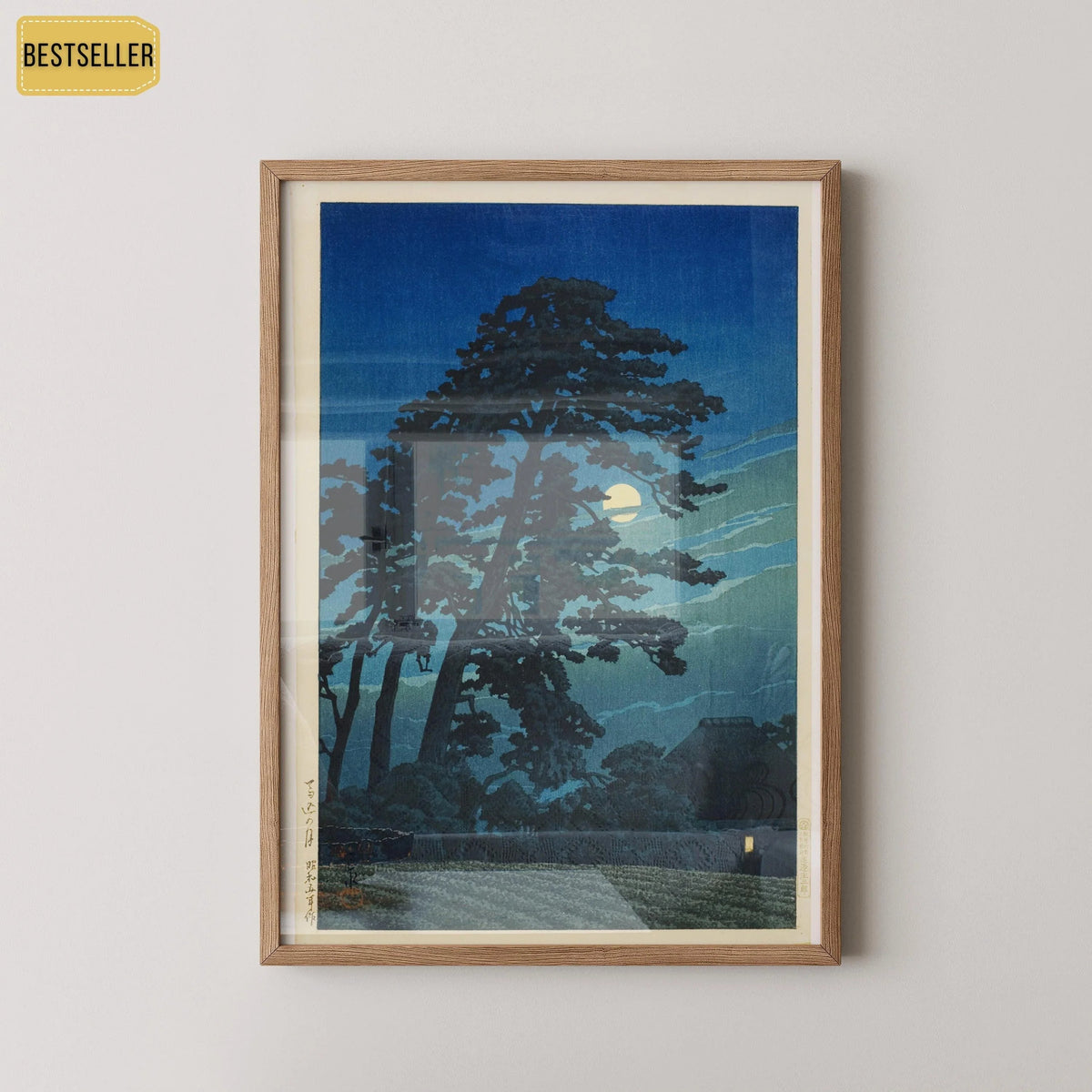 Kawase Hasui Moon at Umagome Print: Vintage Japanese Woodblock Art