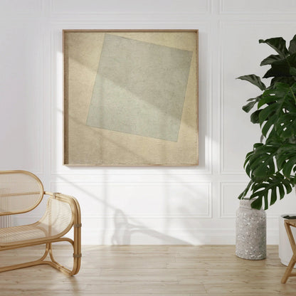 Estampe Giclée Kazimir Malevich Blanc sur Blanc : Art Abstrait Moderne (1x1)