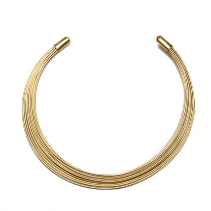 Collier Ras du Cou Multibrins en Métal - Couleur Or