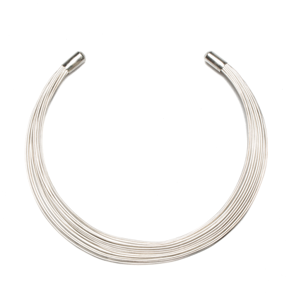 Collier ras du cou multi-fils en métal – Couleur Argent