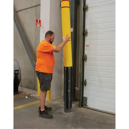 Polyethylene Bollard Cover, 6-5/8" Dia. x 52" L, Red/Yellow