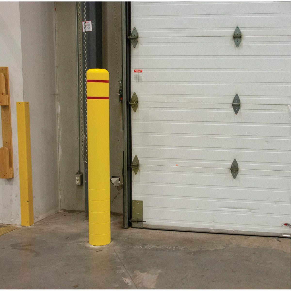 Polyethylene Bollard Cover, 6-5/8" Dia. x 52" L, Red/Yellow