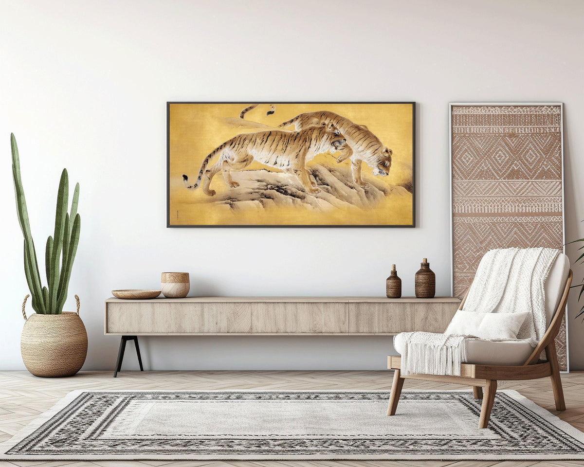 Japanese Tiger Art Print: Vintage Asian Panoramic Giclee