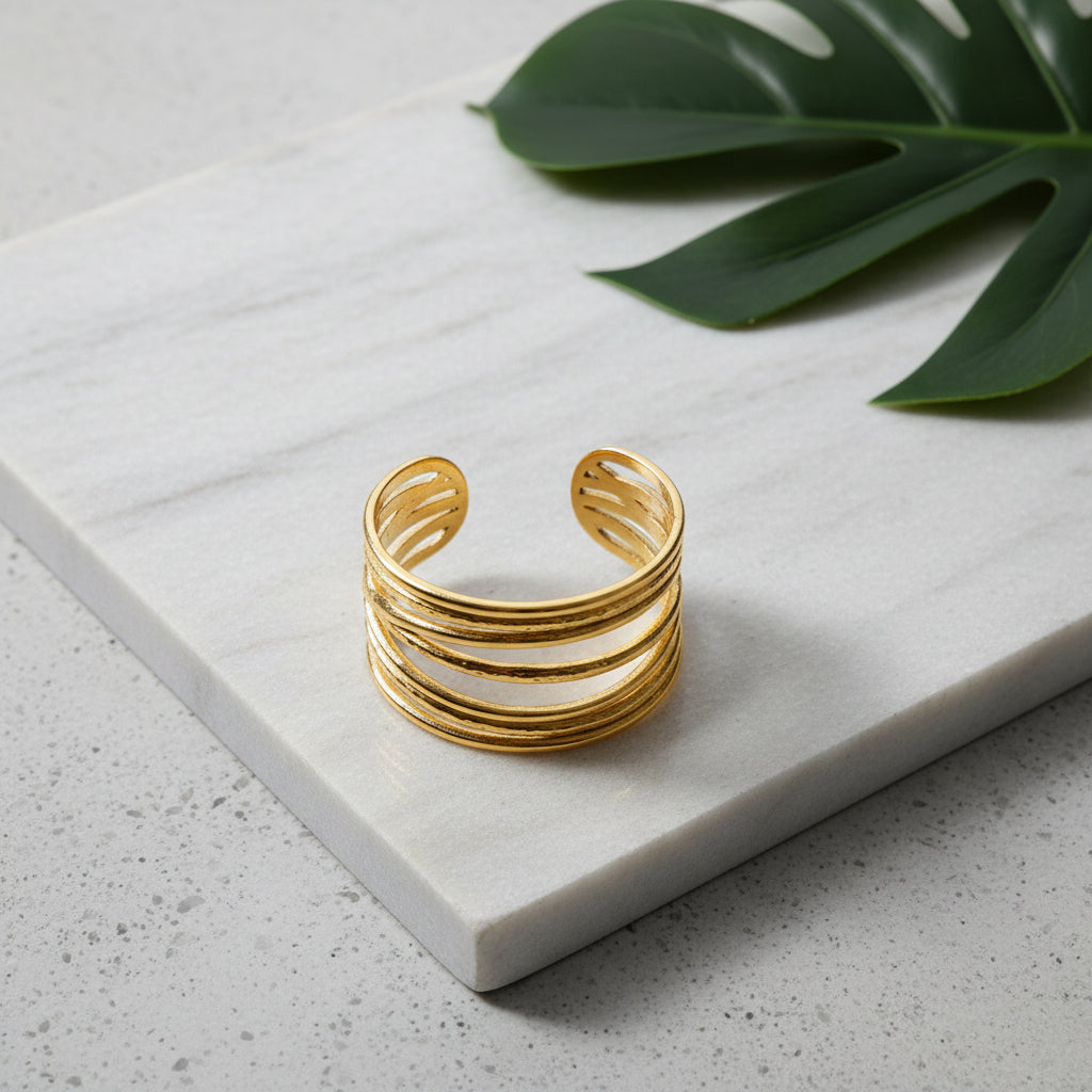 Bague multi-brins - Plaqué or