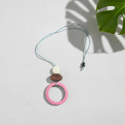 Wooden Open Circle Pendant Necklace