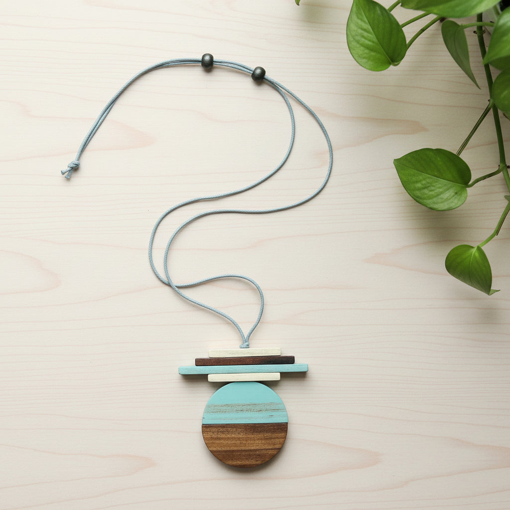 Wooden Geometric Shape Necklace