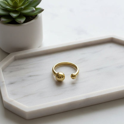 Bague Boule Ouverte - Acier Inoxydable Doré