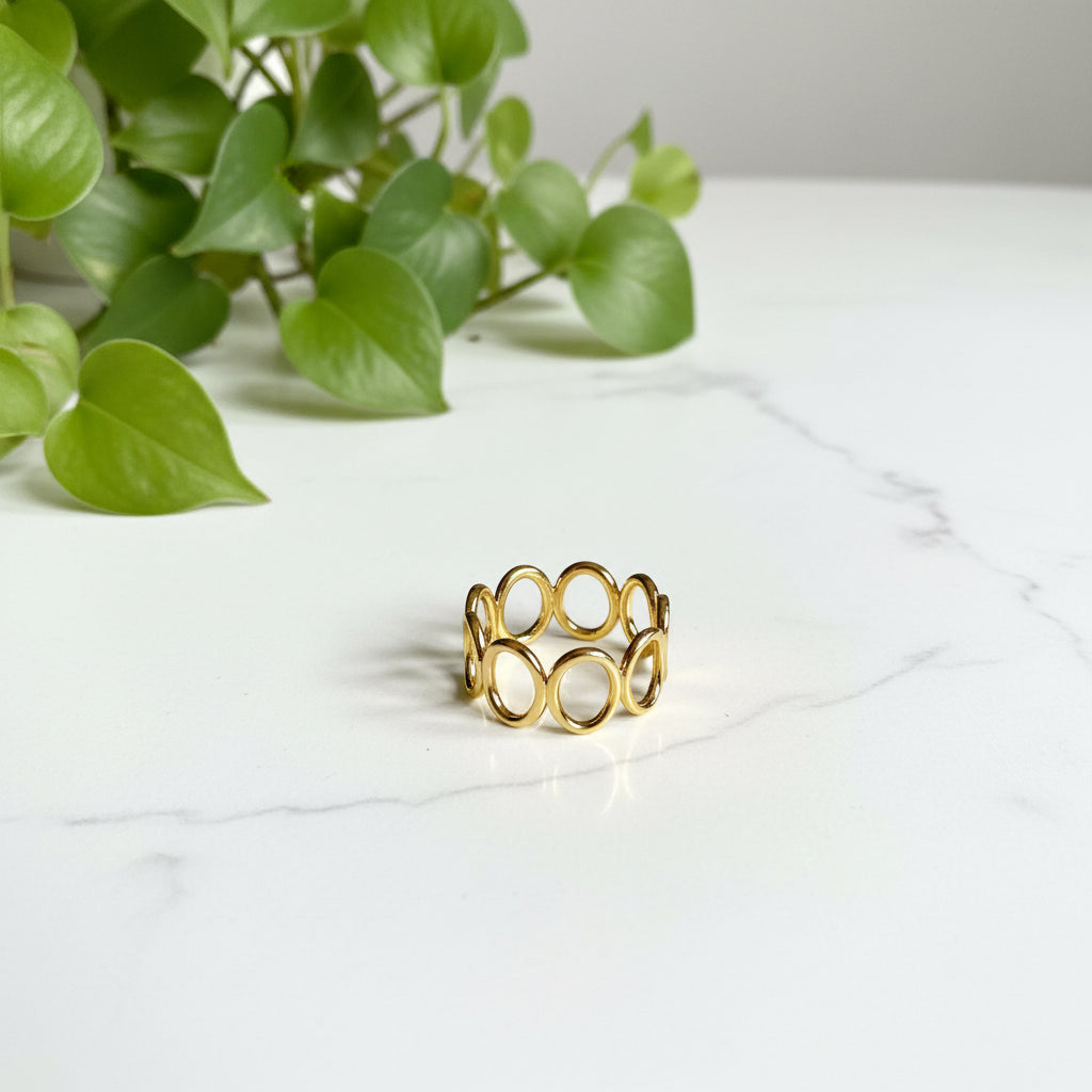 Bague ovale - Plaqué or