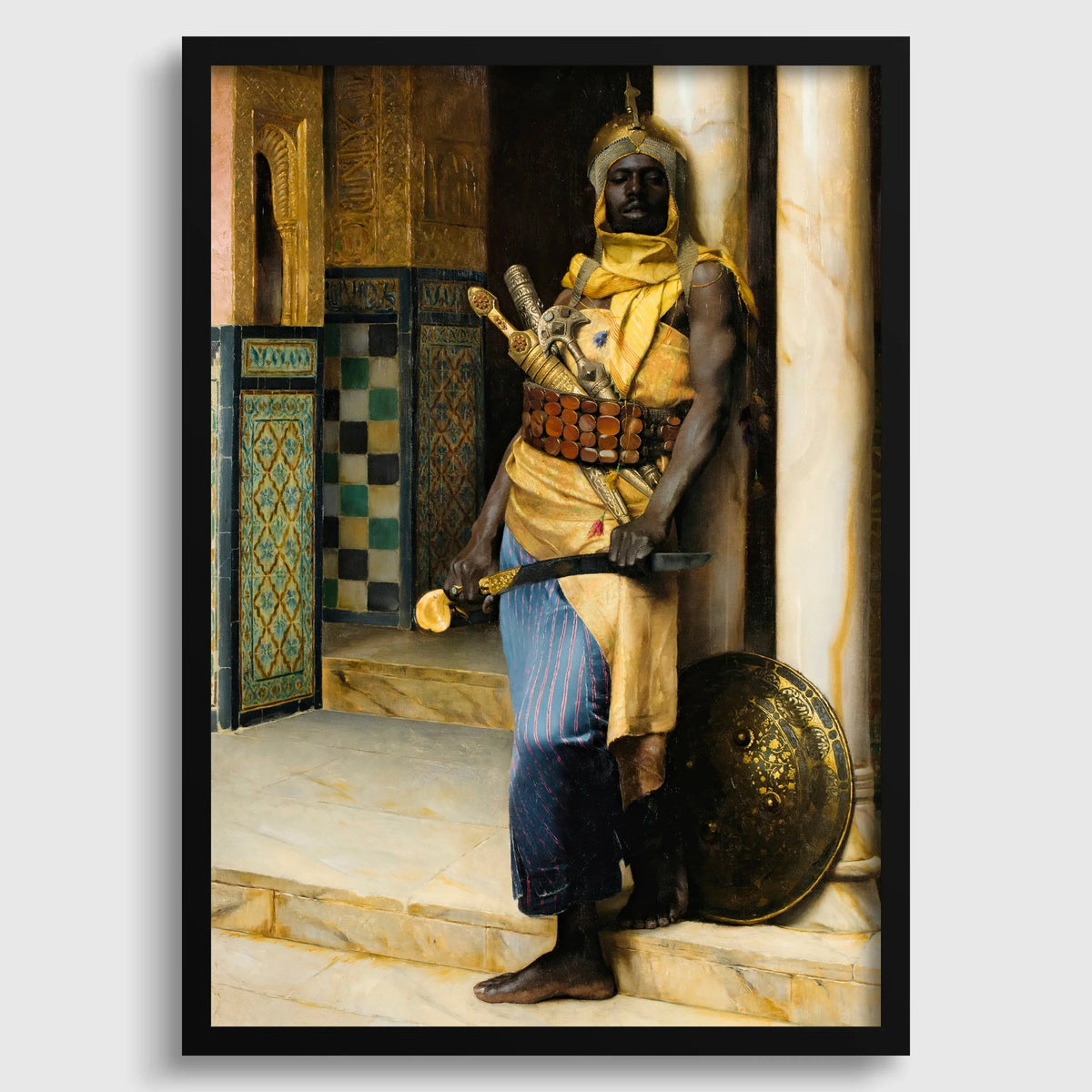 Ludwig Deutsch - Guarding the Palace | Orientalist Art (available handframed or unframed)
