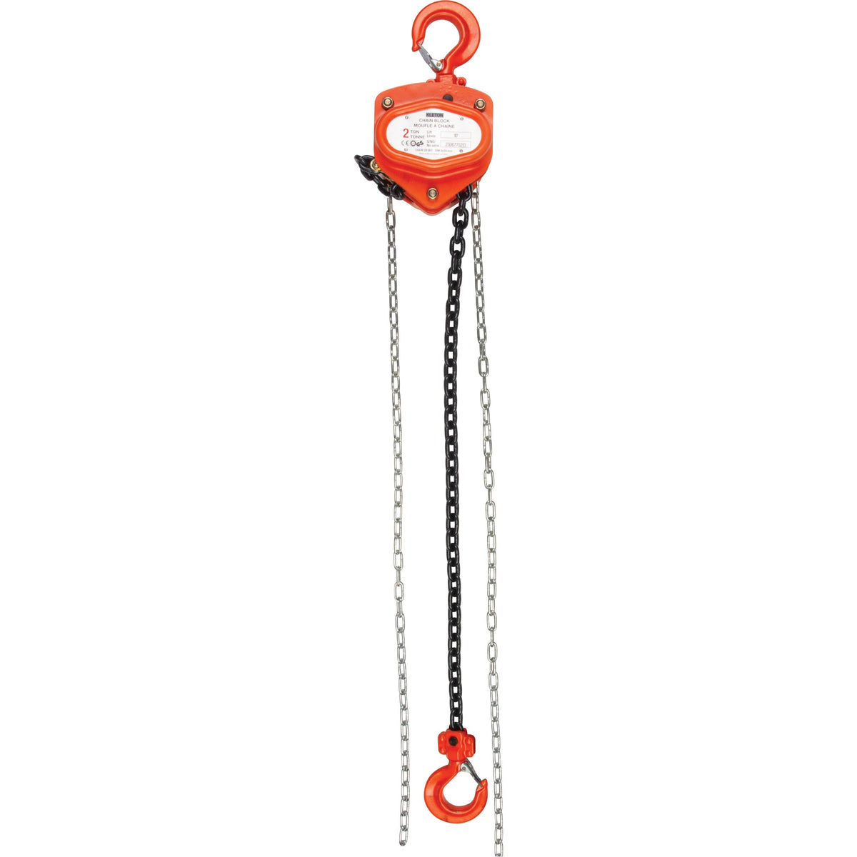 Chain Hoist, 10' Lift, 3000 lbs. (1.5 tons) Capacity, Alloy Steel Chain