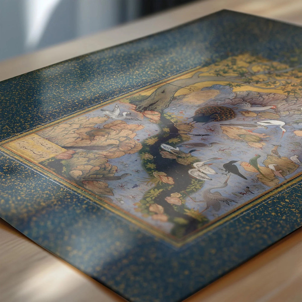 Estampe d'art miniature persan : Mantiq al-Tayr, giclée du XVIIe siècle