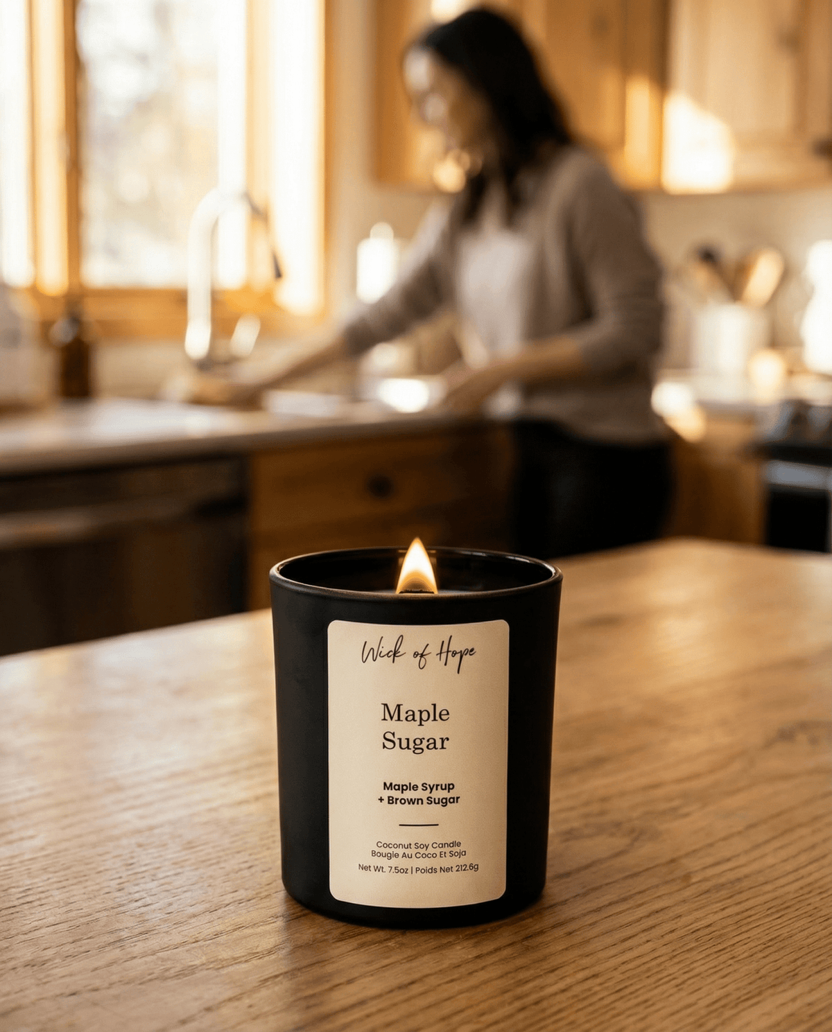 Bougie au sucre d'érable | Sirop d'érable + Cassonade