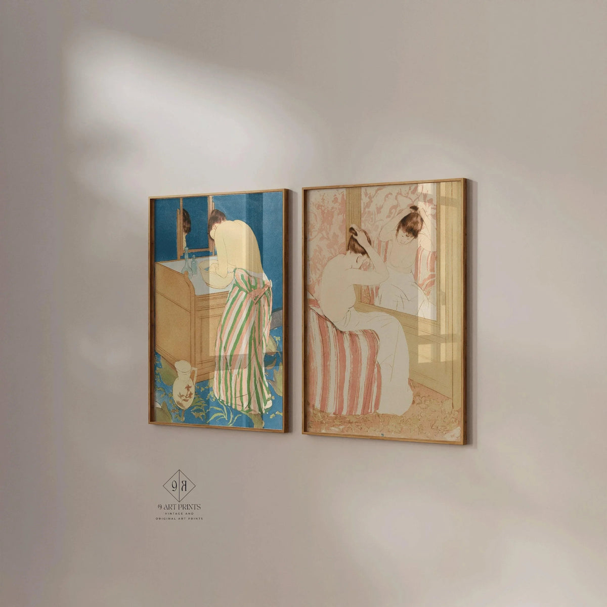 Mary Cassatt STATEMENT DUO - Woman Bathing and La Coiffure |  | Famous Impressionist Art available framed