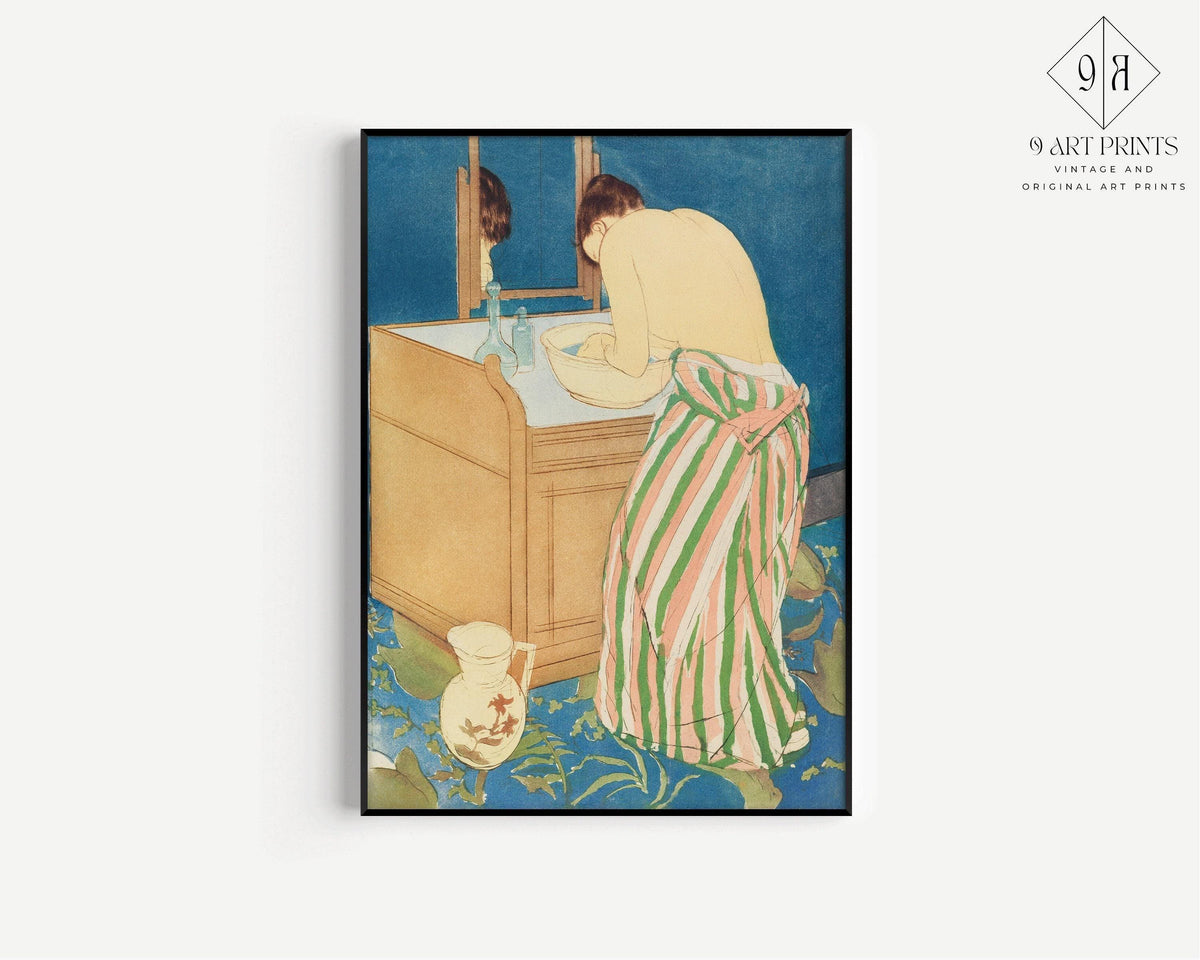 Mary Cassatt - Woman Bathing | Famous Impressionist Art (available handframed or unframed)