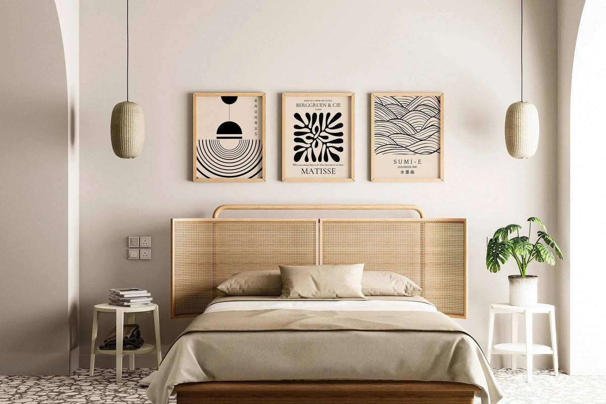 Affiches Matisse Bauhaus Japonais TRIO | Notre ensemble neutre le plus populaire | disponible encadré