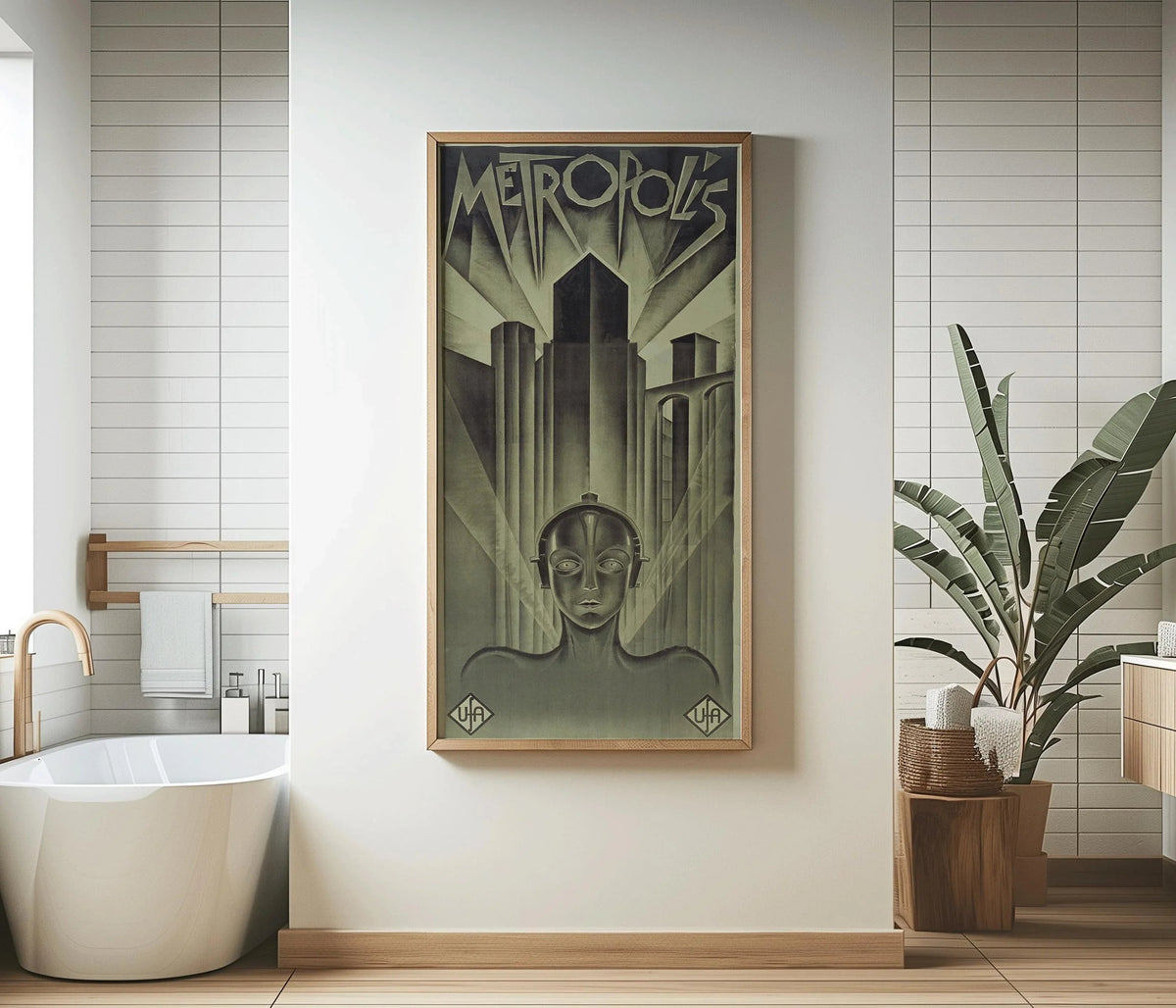 Metropolis Movie Poster: Art Deco Giclee Print, Handframed Option (2x1