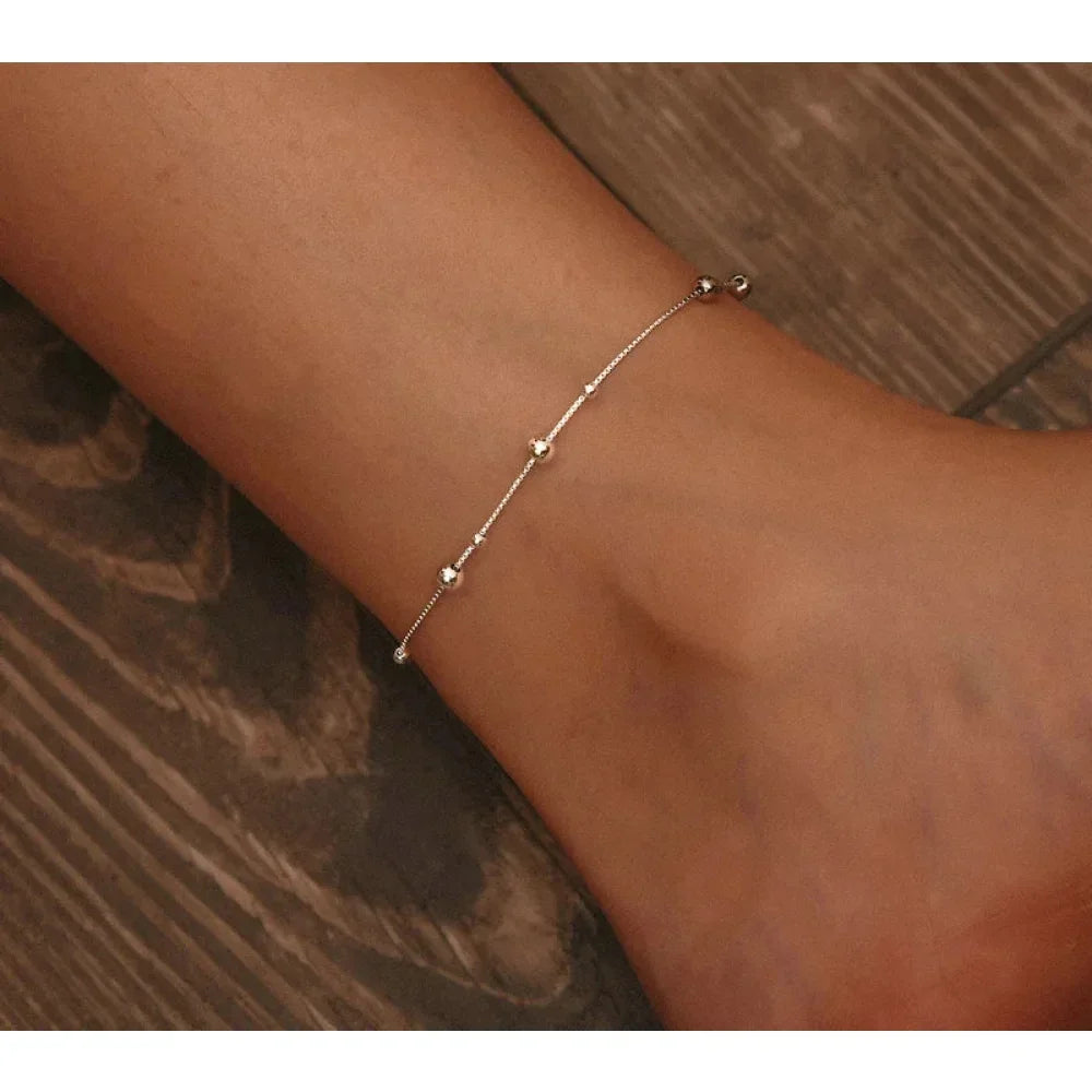 Le Bracelet de Cheville Minimaliste en Argent Sterling 925