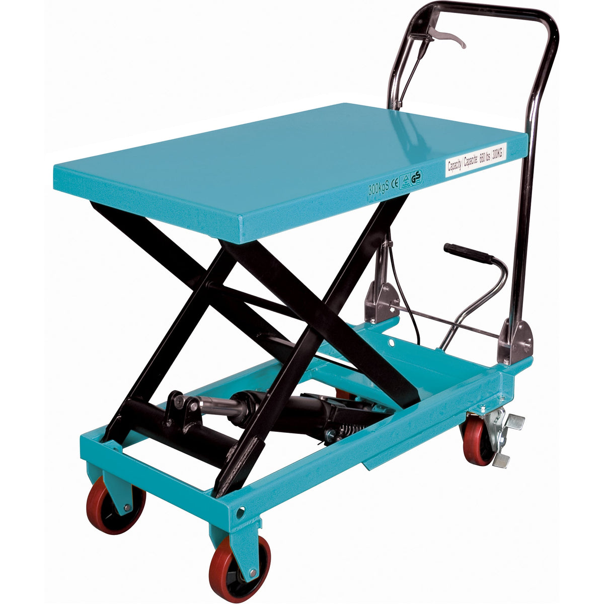 Table élévatrice hydraulique à ciseaux robuste, 32 po L x 19-3/4 po L, Acier, Capacité de 1100 lb
