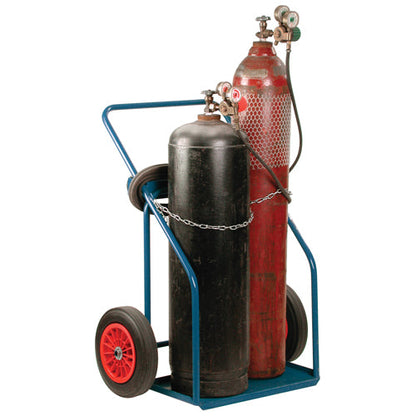 Chariots pour bouteilles de gaz, roues en caoutchouc, base de 33 cm l x 63,5 cm L, 453,6 kg.
