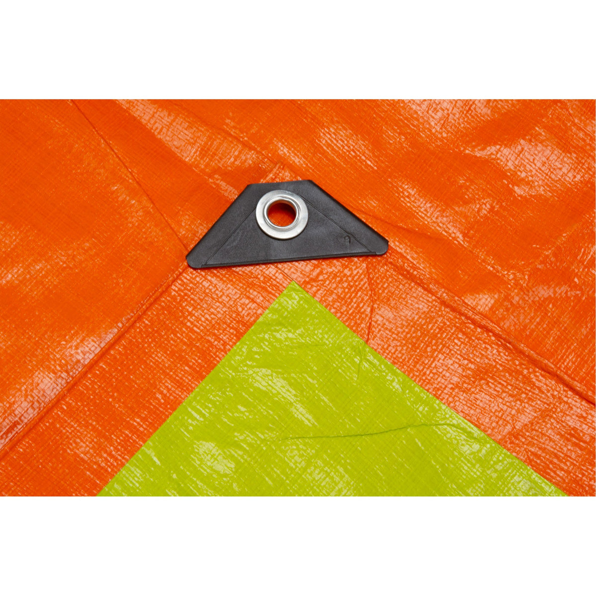 Bâche tissée haute visibilité et ultra résistante, polyéthylène, vert/orange, 6,1 m x 9,1 m x 0,3 mm