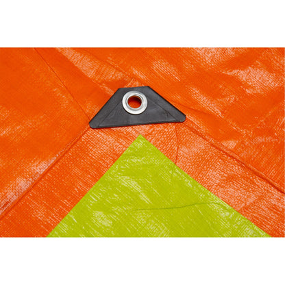 Bâche tissée haute visibilité et ultra résistante, polyéthylène, vert/orange, 6,1 m x 9,1 m x 0,3 mm