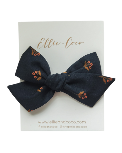 Navy Floral Oversize Bow