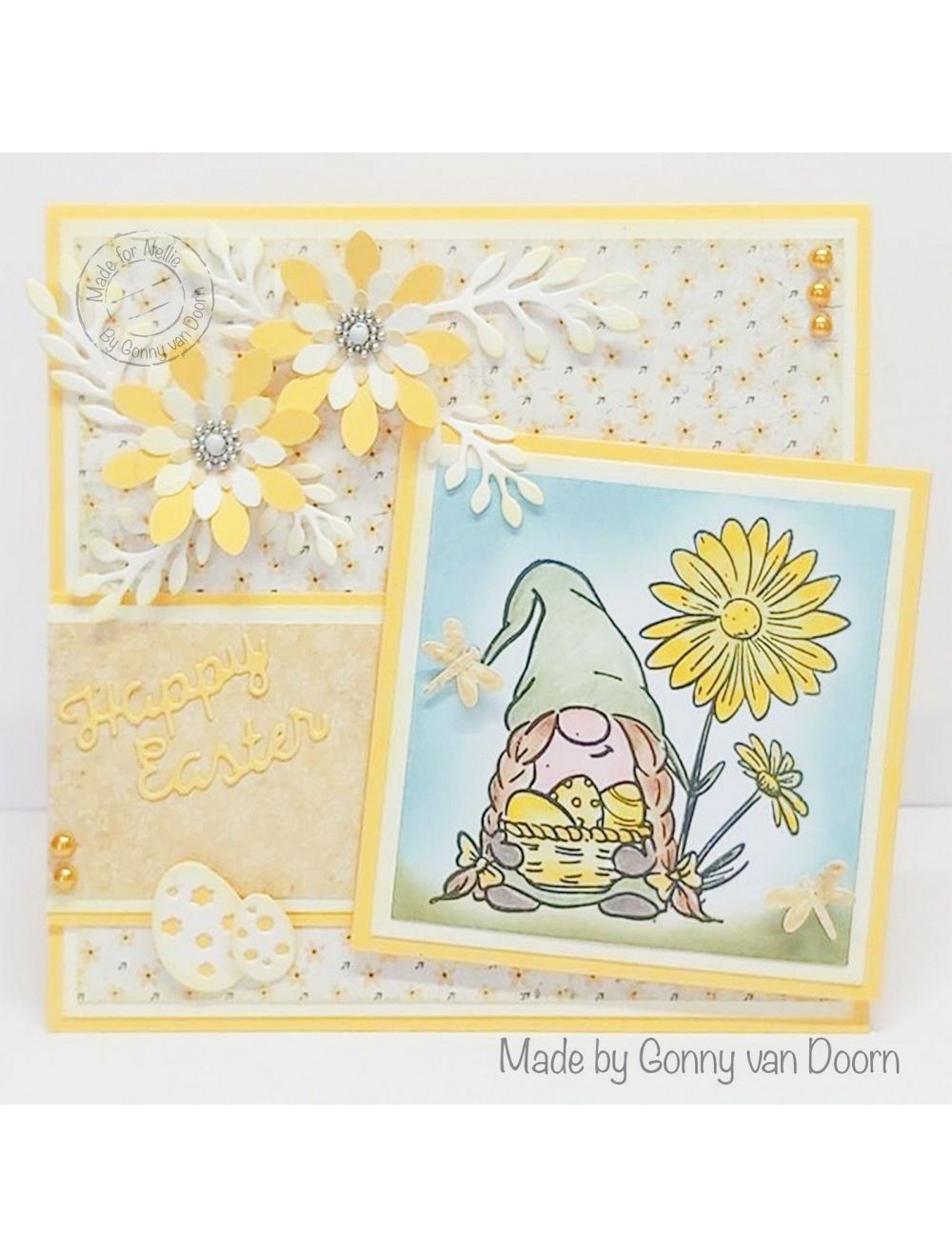 Nellie Snellen • Nellie's Cuties Tampon Transparent Gnome de Pâques avec Fleurs