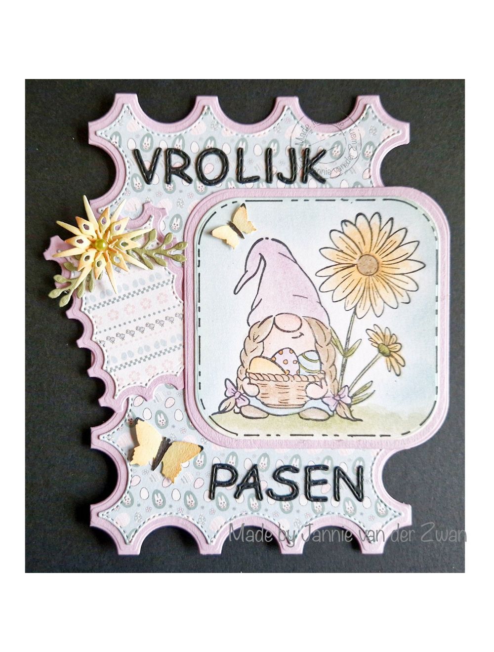 Nellie Snellen • Nellie's Cuties Tampon Transparent Gnome de Pâques avec Fleurs