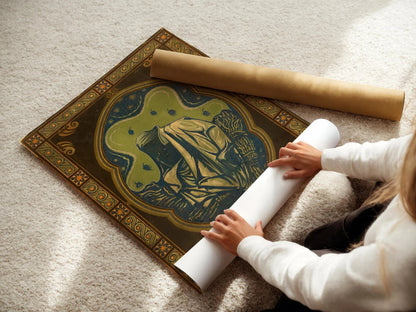 Estampe giclée « Nuit » de Richard Roland Holst : Art nouveau symboliste