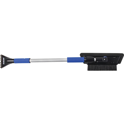 Brosse à neige, télescopique, lame en mousse EVA, 122 cm de long, noir/bleu