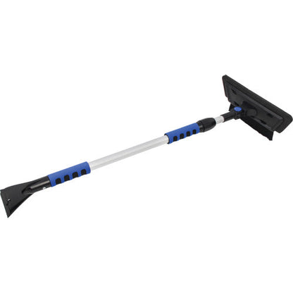 Brosse à neige, télescopique, lame en mousse EVA, 122 cm de long, noir/bleu