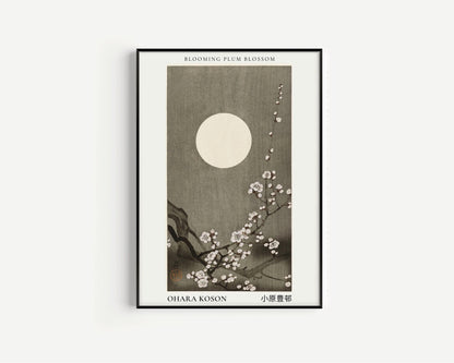 Ohara Koson Plum Blossoms Print: Vintage Japanese Woodblock Art
