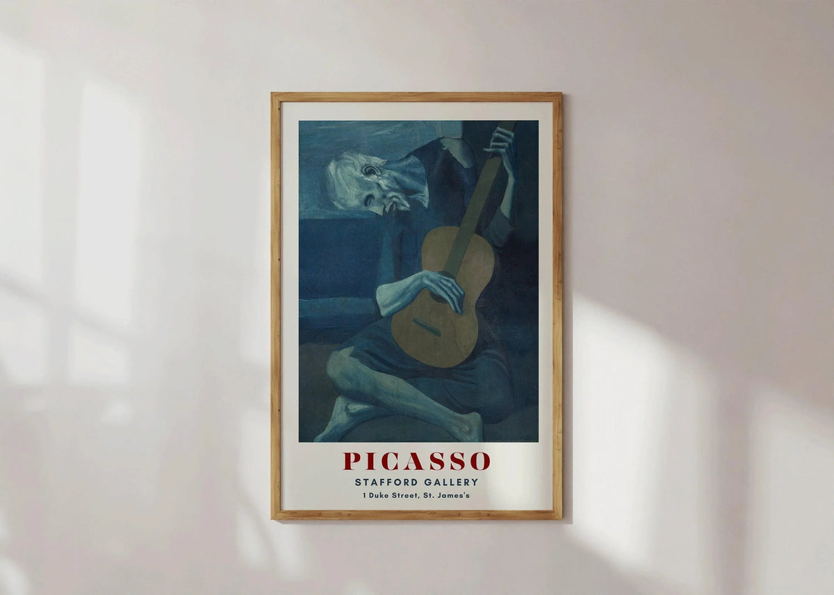 Pablo Picasso - The Old Guitarist | The Blue Period Famous Art (available handframed or unframed)