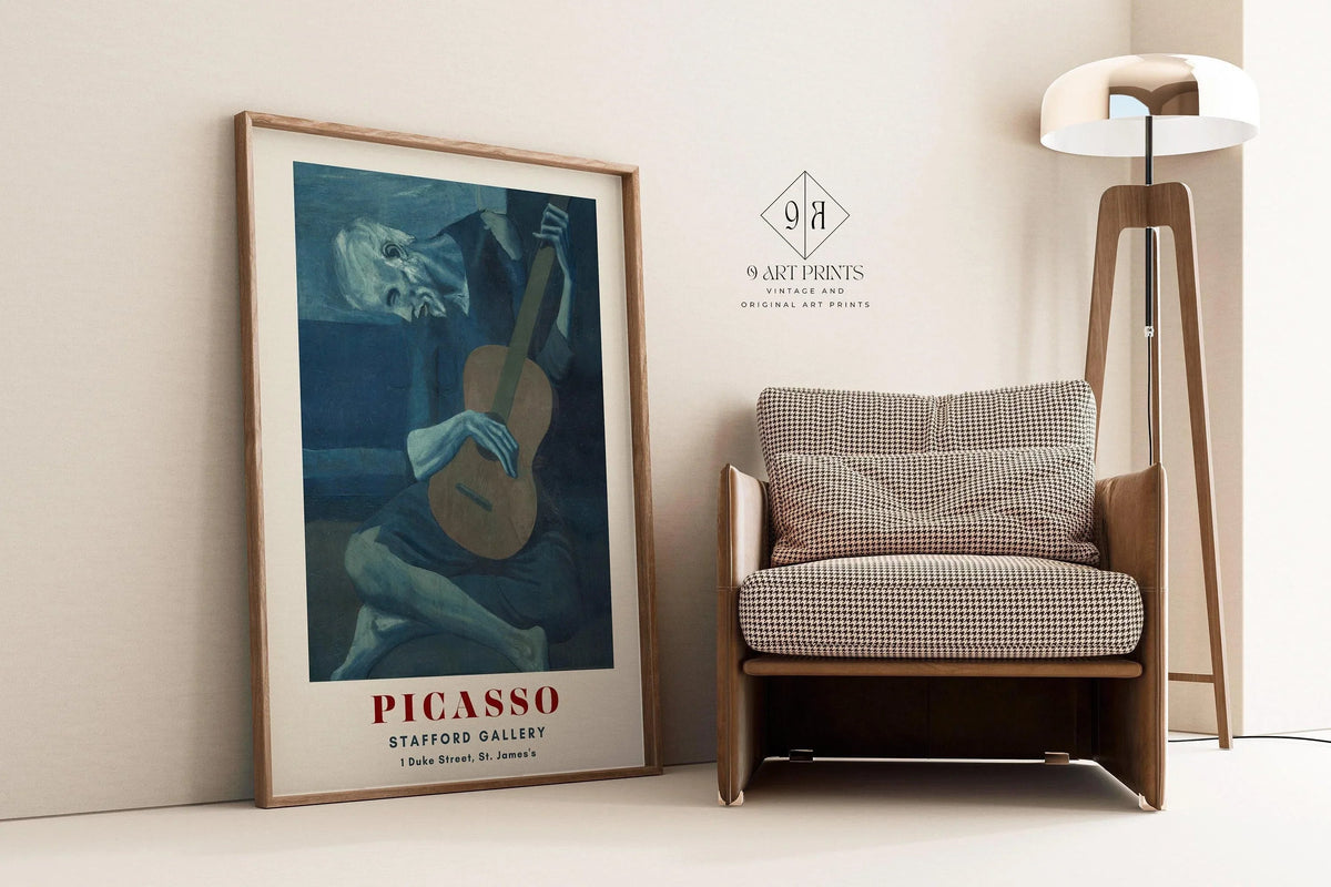 Pablo Picasso - The Old Guitarist | The Blue Period Famous Art (available handframed or unframed)
