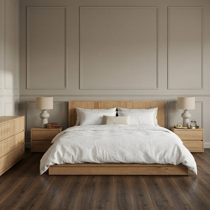 Parana Solid Wood Bed with Nightstands
