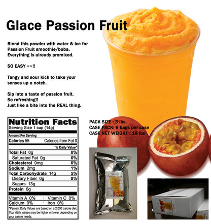 Passion Fruit 4 in 1 Mix for Bubble Tea, Smoothies, Lattes and Frappes, 3 lbs. Bag (Case 6 x 3 lbs. Bags)  - Multi-Use Powdered Beverage Mix - Ships Free Within Canada on Orders Above CAD $199