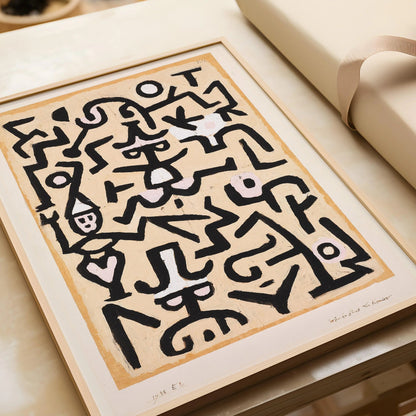 Paul Klee - Comedian's Handbill | Neutral Beige Modern Abstract Art (available handframed or unframed)
